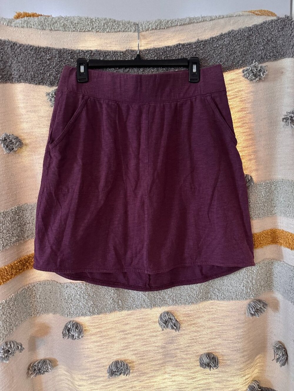 Duluth Trading Co. Joyryde Heathered Plum Purple Active Knit Skirt Size Medium